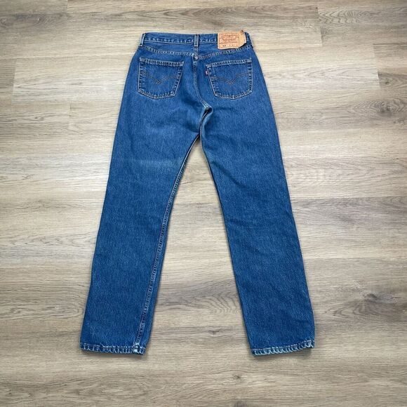 Vintage Levis Jeans Womens 30x32 Blue Button Fly Denim 90s Straight - Picture 8 of 13